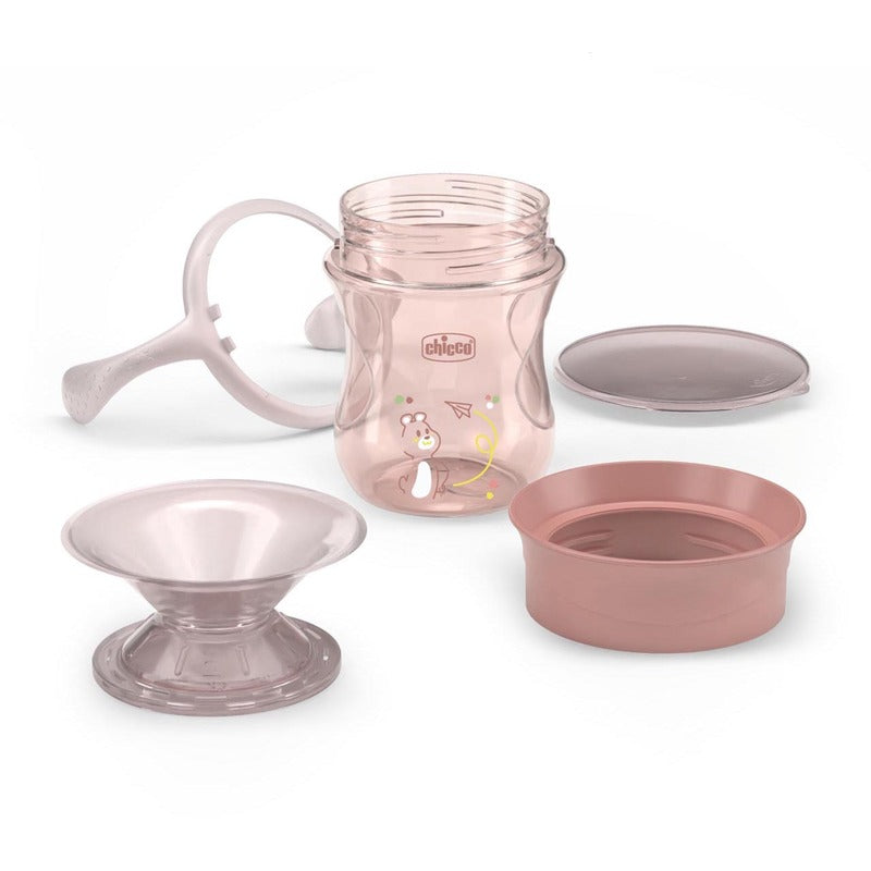 Chicco canita de baut cu maner Perfect Cup 360° 200 ml 12m+ Pink pudrat