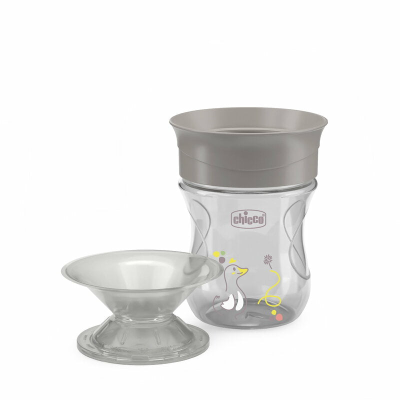 Chicco canita de baut cu maner Perfect Cup 360° 200 ml 12m+ Grey