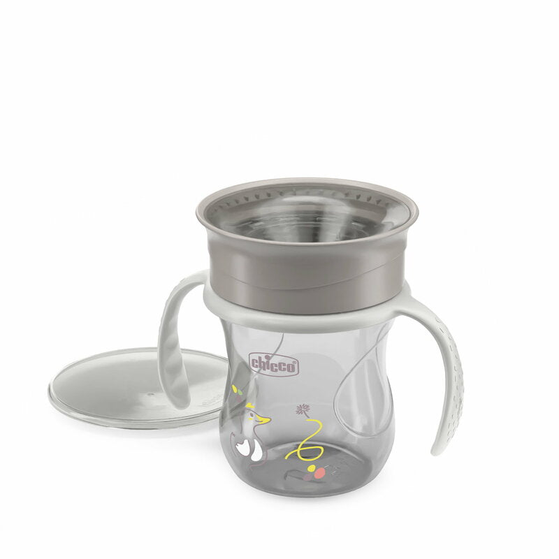 Chicco canita de baut cu maner Perfect Cup 360° 200 ml 12m+ Grey