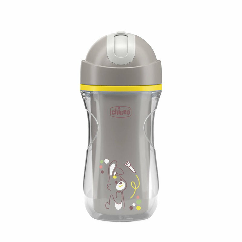 Chicco canita termica cu pai 266 ml Sport Cup 14m+ Grey cu iepuras