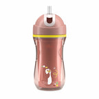 Chicco canita termica cu pai 266 ml Sport Cup 14m+ Pink cu pinguin