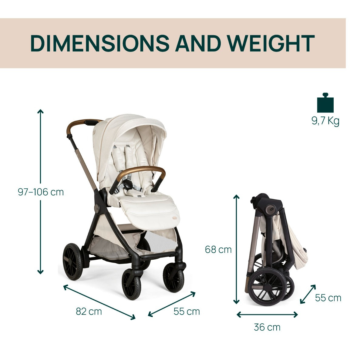 Chicco carucior 3in1 Bellagio 0m+ Amber Glow