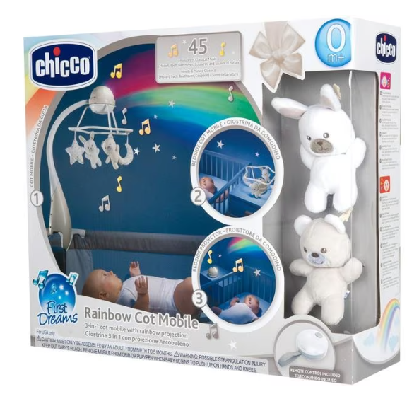 Chicco carusel muzical First Dreams Rainbow Cot Mobile 0m+ Neutral