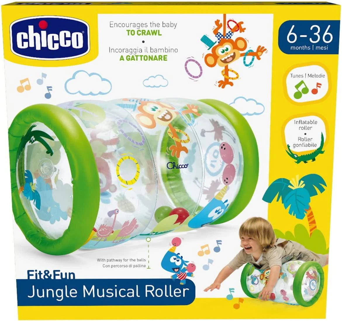 Chicco cilindru muzical Fit&Fun 6-36 luni Jungle Musical Roller