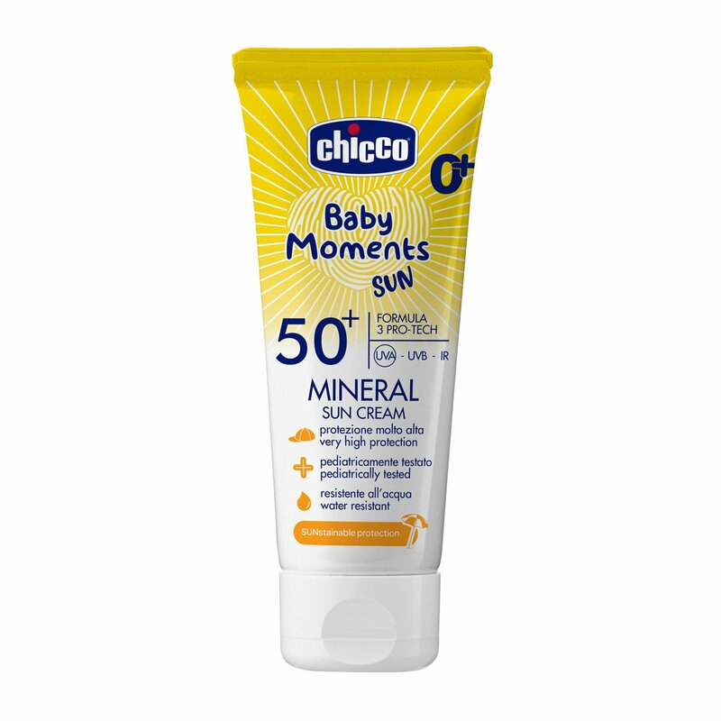 Chicco Baby Moments Sun crema protectie solara MINERAL UVA UVB si IR SPF 50+  75 ml Imagine principală a produsului