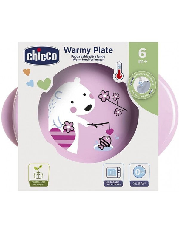 Chicco farfurie termica Warmy Plate 6m+, Girl