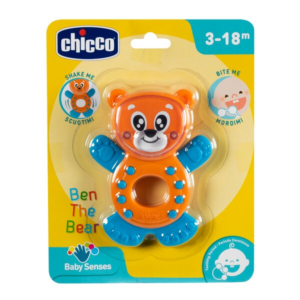 Chicco jucarie dentitie si zornaitoare Baby Senses 3-18 luni, Ursulet Imagine principală a produsului