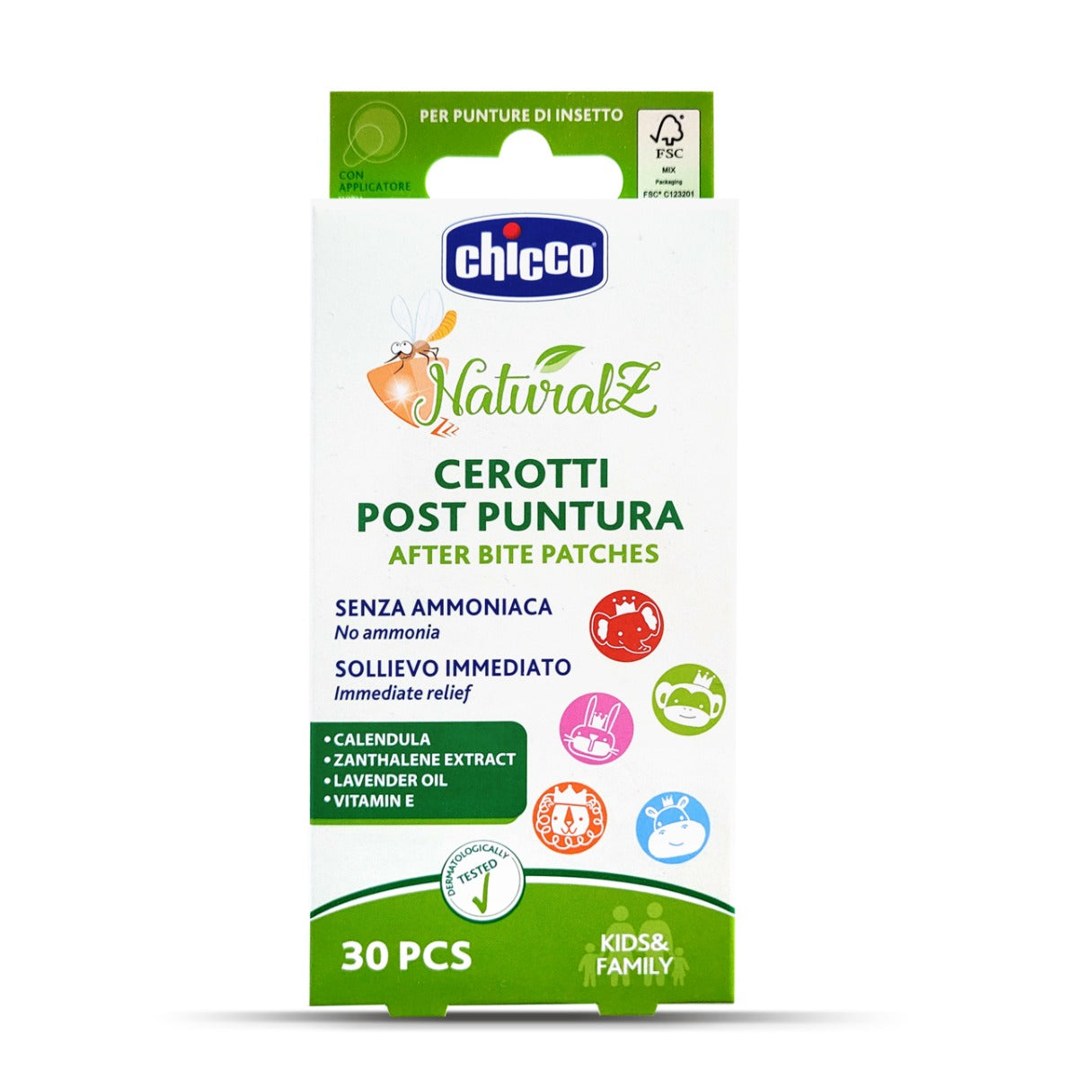 Chicco NatralZ plasture post intepatura insecte 30 buc 3 ani+ Imagine principală a produsului