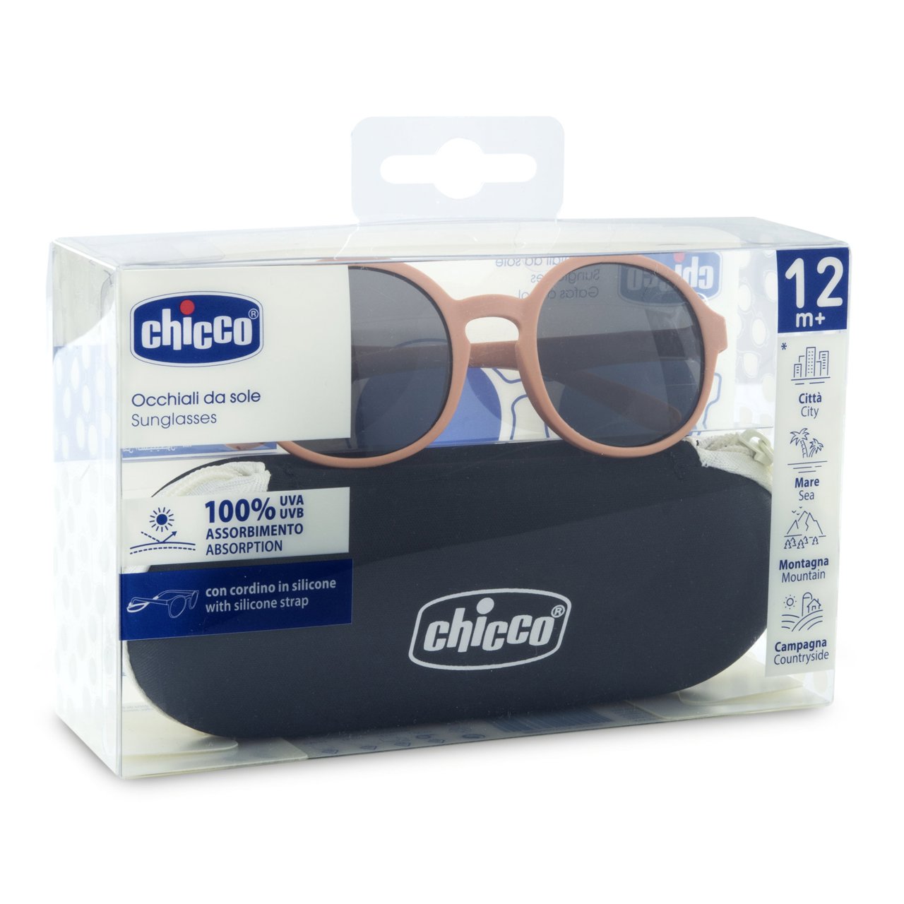 Chicco ochelari de soare cu banda silicon si protectie UVA/UVB 12m+ Orange Imagine principală a produsului