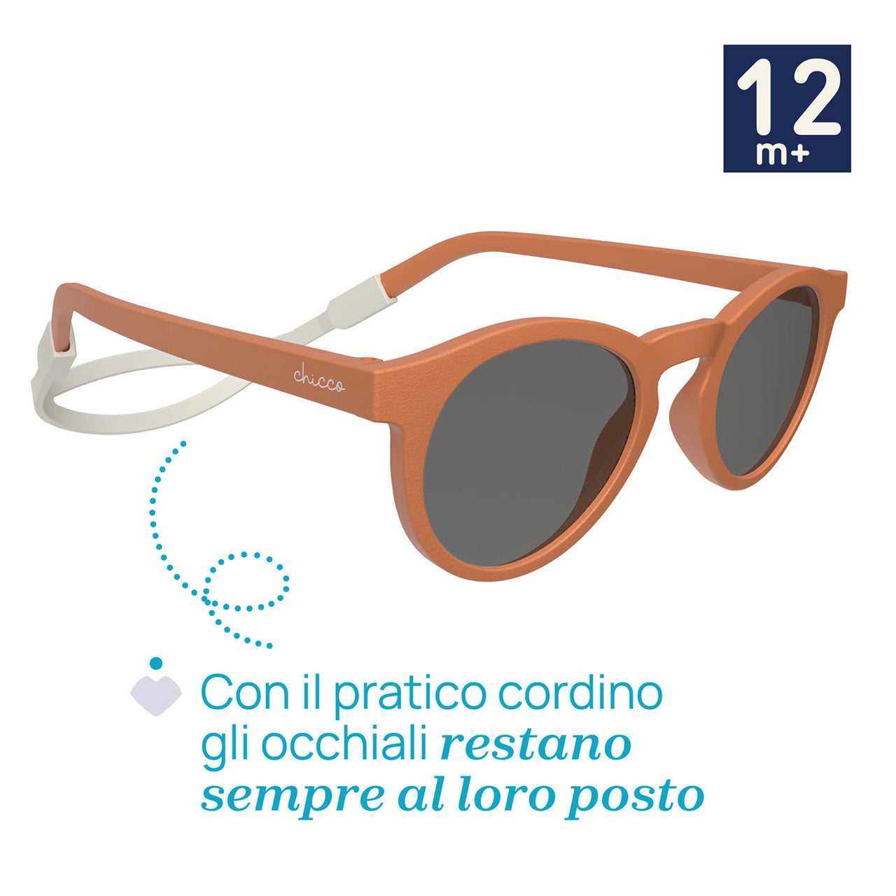 Chicco ochelari de soare cu banda silicon si protectie UVA/UVB 12m+ Orange
