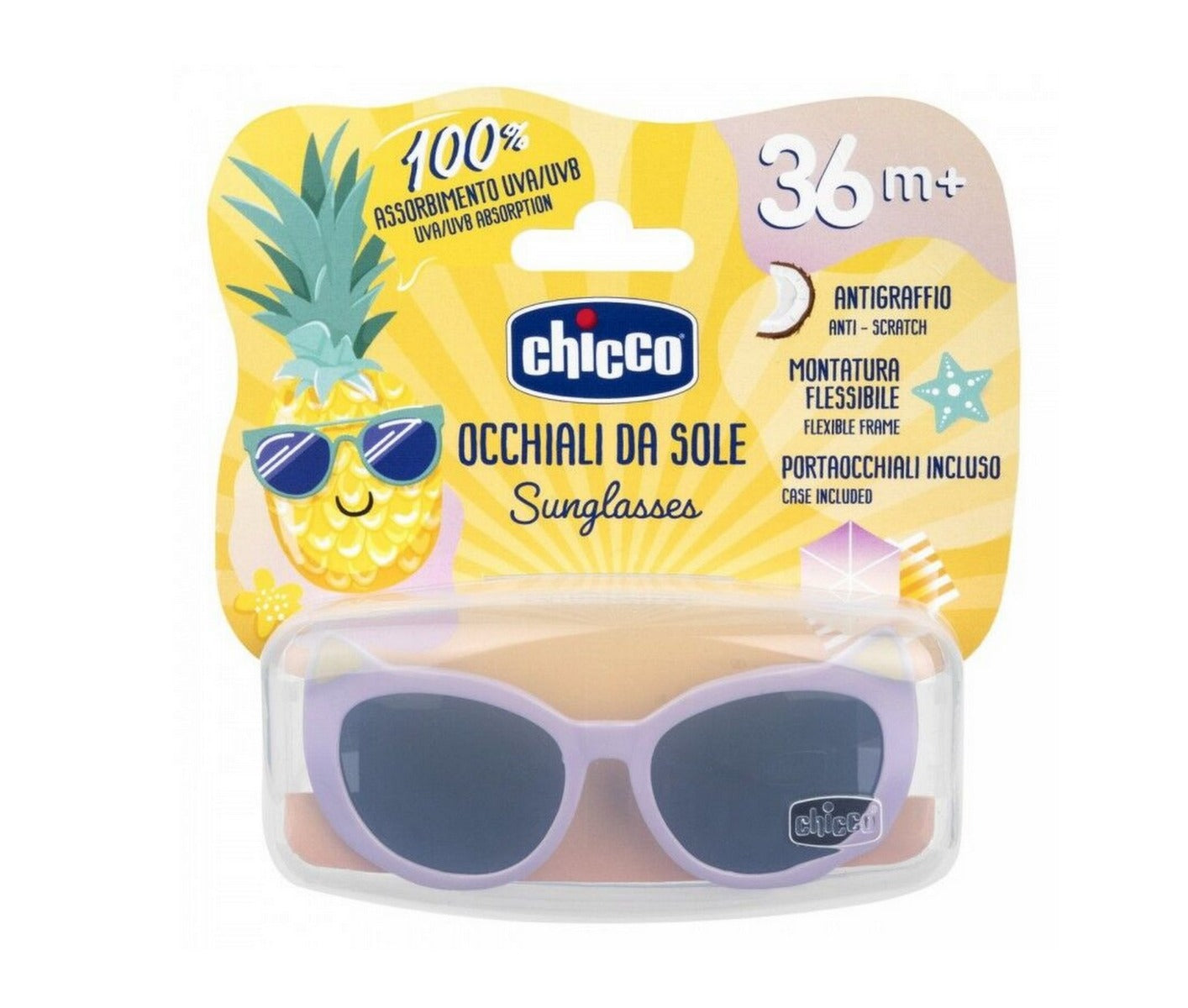 Chicco ochelari de soare filtru UVA si UVB 36m+ Mov pisica Imagine principală a produsului