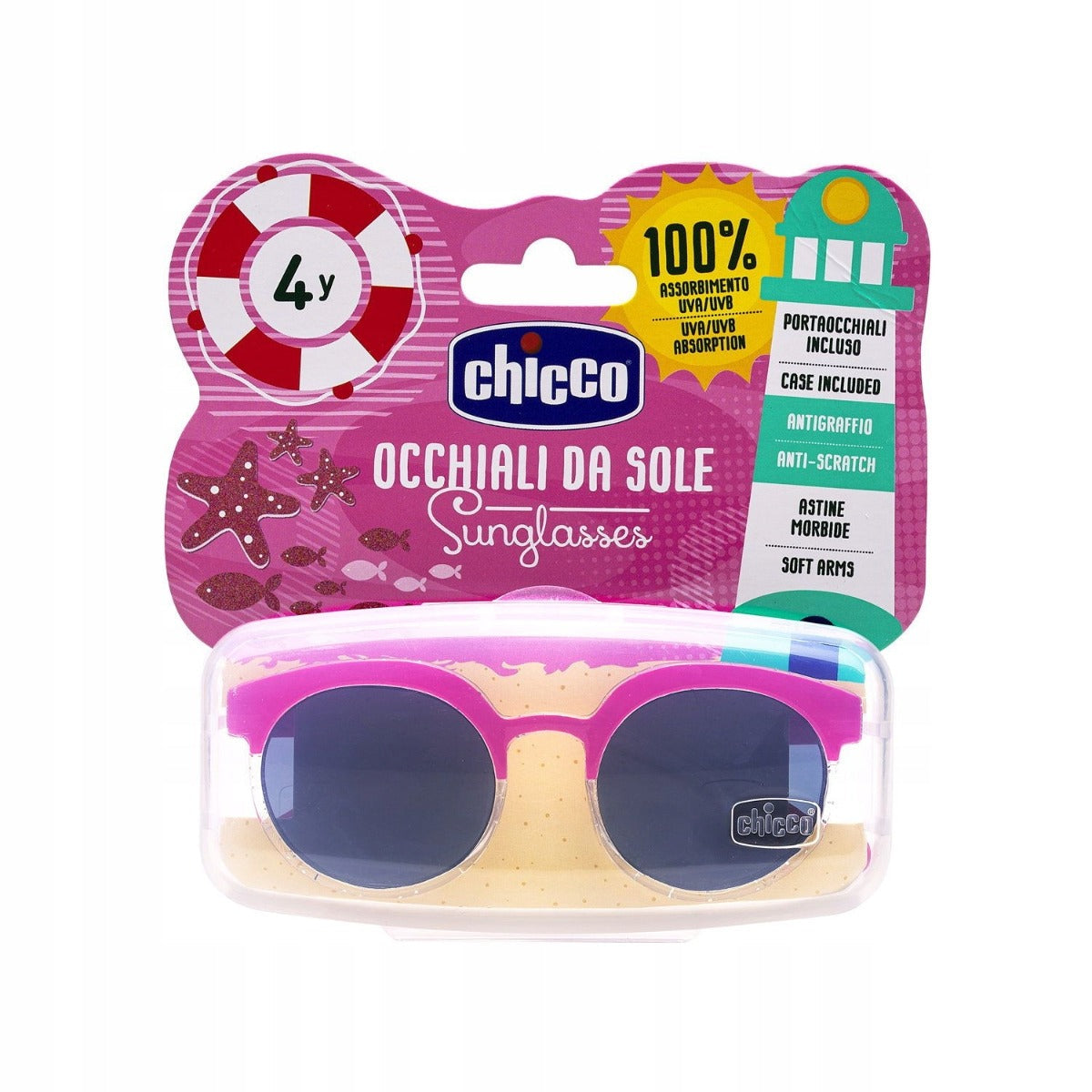 Chicco ochelari de soare filtru UVA si UVB 4 ani+, Roz