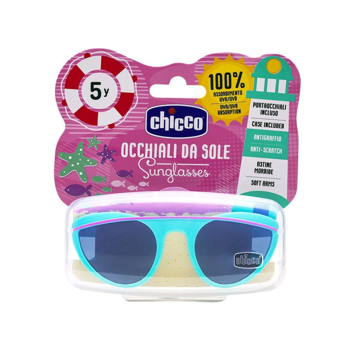Chicco ochelari de soare filtru UVA si UVB 5 ani+, Aqua