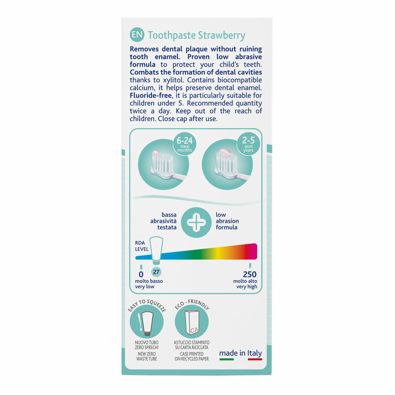 Chicco pasta de dinti capsuni fara fluor si cu xilit 1-5 ani 50 ml 