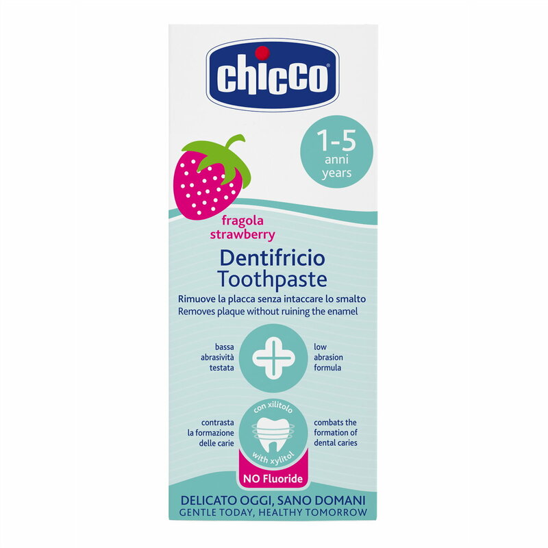 Chicco pasta de dinti capsuni fara fluor si cu xilit 1-5 ani 50 ml 