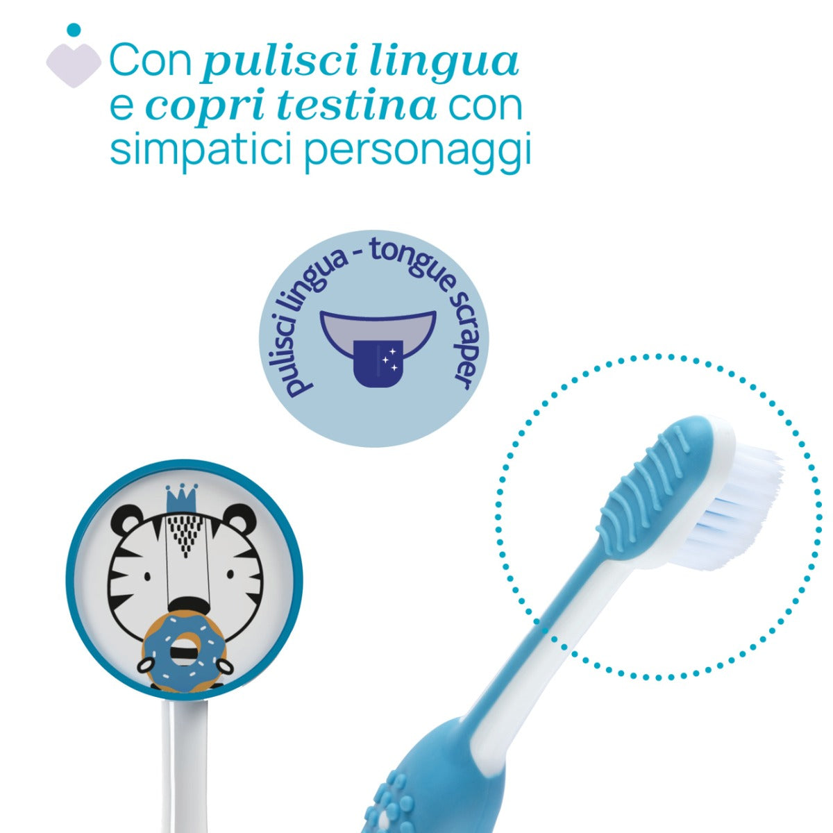 Chicco periuta de dinti 3-6 ani Tigger Blue