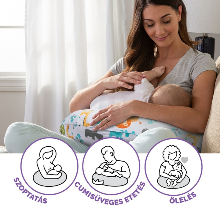 Chicco perna pentru alaptat Boppy Deluxe 0m+ Peaceful Jungle