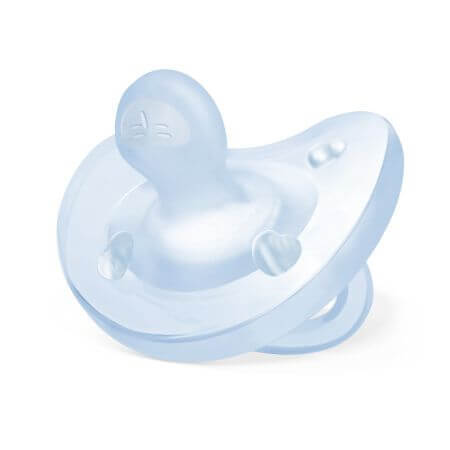 Chicco Physio Forma Soft suzeta silicon monobloc 0-6 luni Albastru deschis Imagine principală a produsului