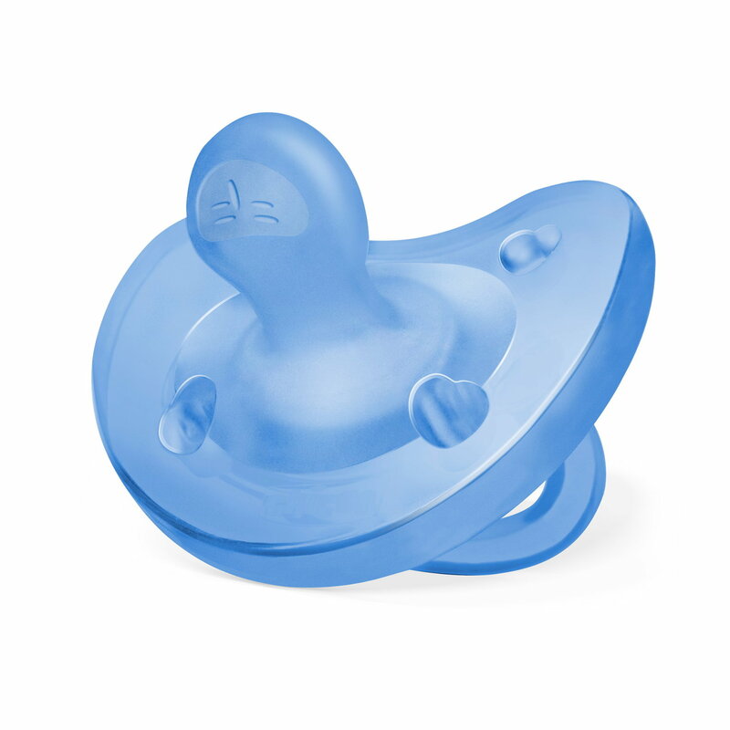 Chicco Physio Forma Soft suzeta silicon monobloc 6-16 luni Albastru deschis