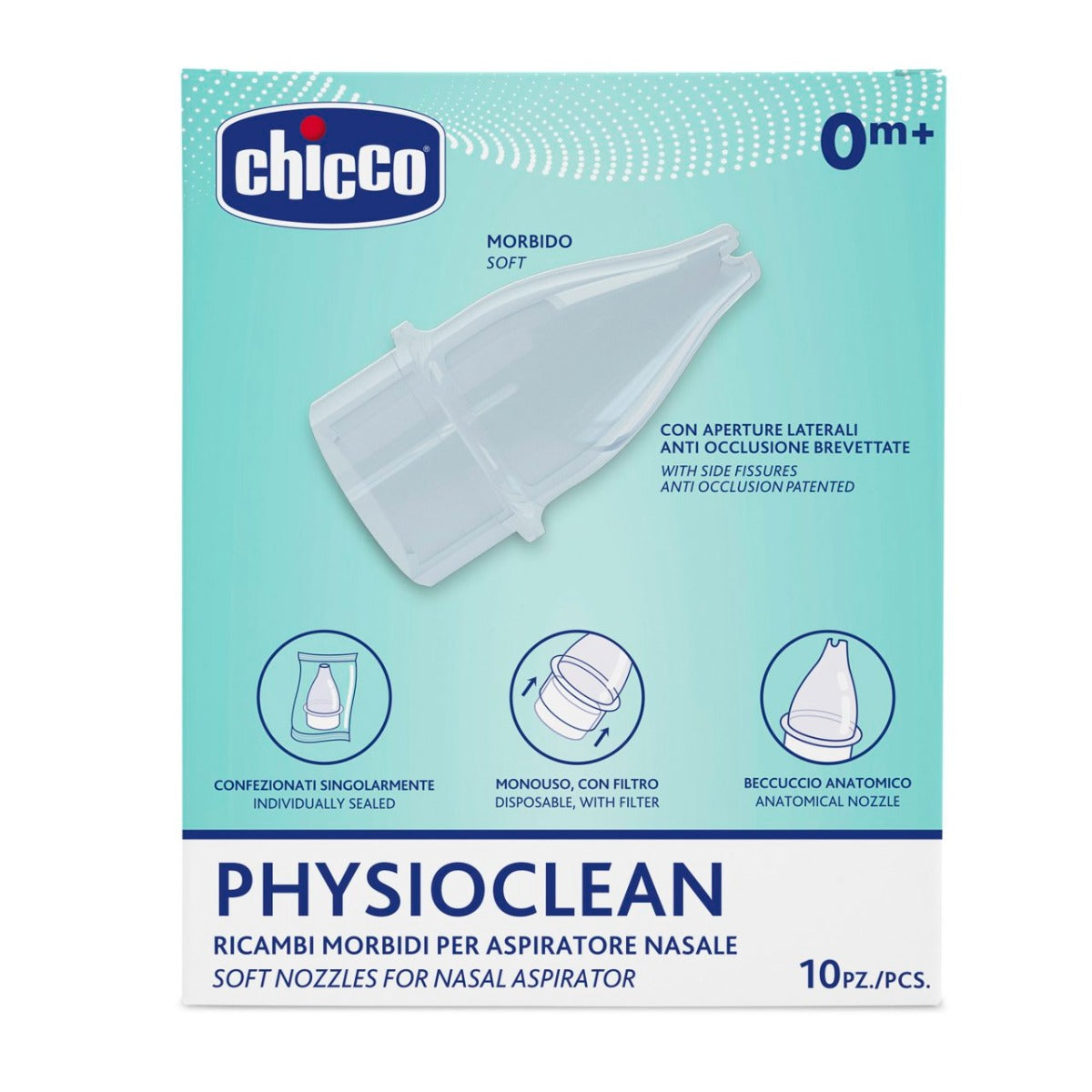 Chicco Piesa de schimb capat soft 10 buc.pentru Aspirator nazal PhysioClean 0m+ Imagine principală a produsului