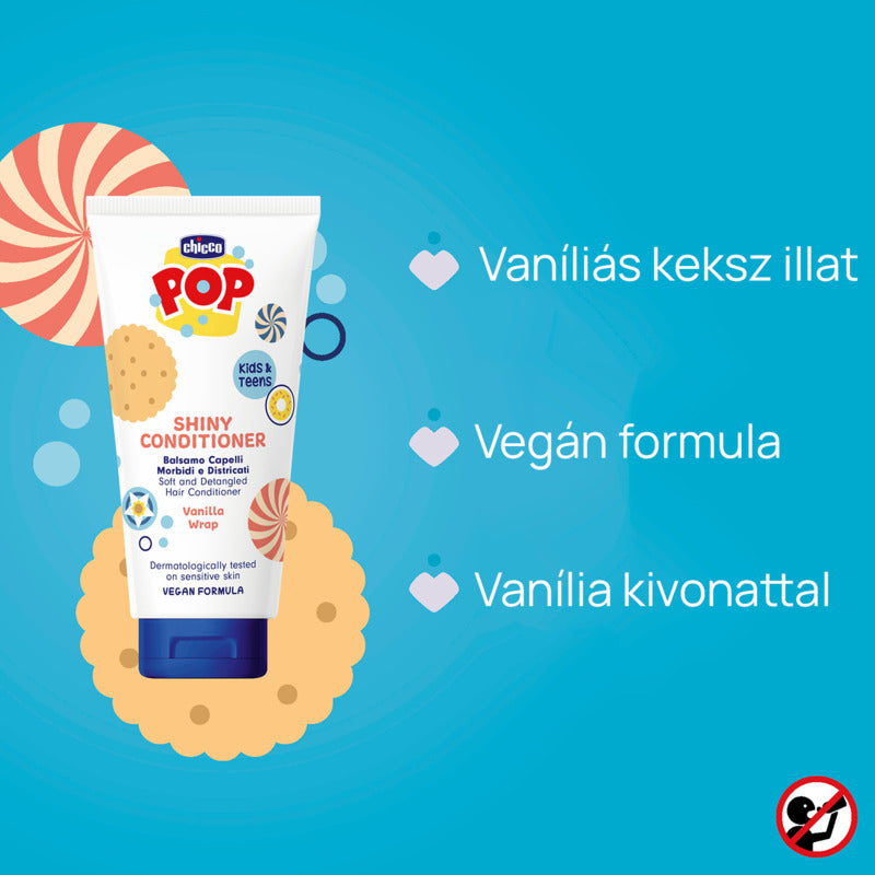 Chicco balsam de par POP cu aroma de Biscuiti cu vanilie 150 ml 3 ani+ Imagine secundară a produsului
