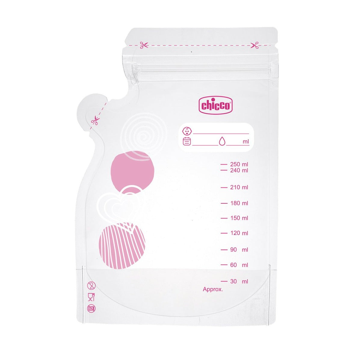 Chicco pungi pentru stocare lapte matern 0m+ 30 buc Imagine secundară a produsului