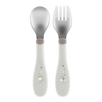 Chicco set lingurita si furculita inox 18m+ Grey