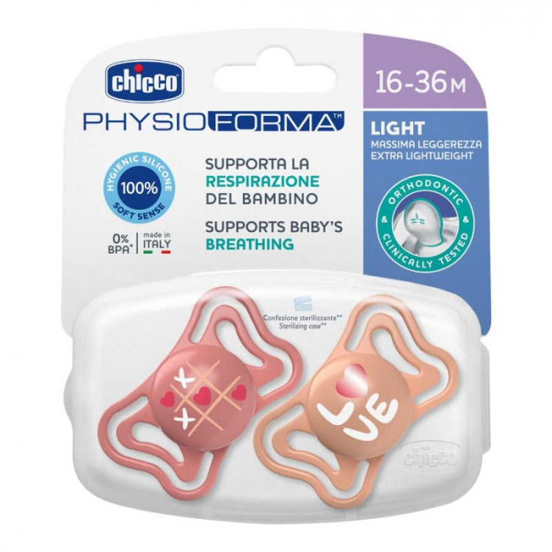 Chicco suzeta ortodontica Physio Forma Light 18-36 luni 2 buc Girl