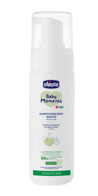 Chicco Baby Moments Kids sampon si balsam tip spuma, 12m+