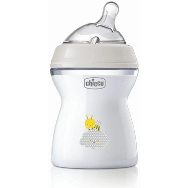 Chicco biberon Natural Feeling 250 ml cu tetina silicon 2m+, Albina