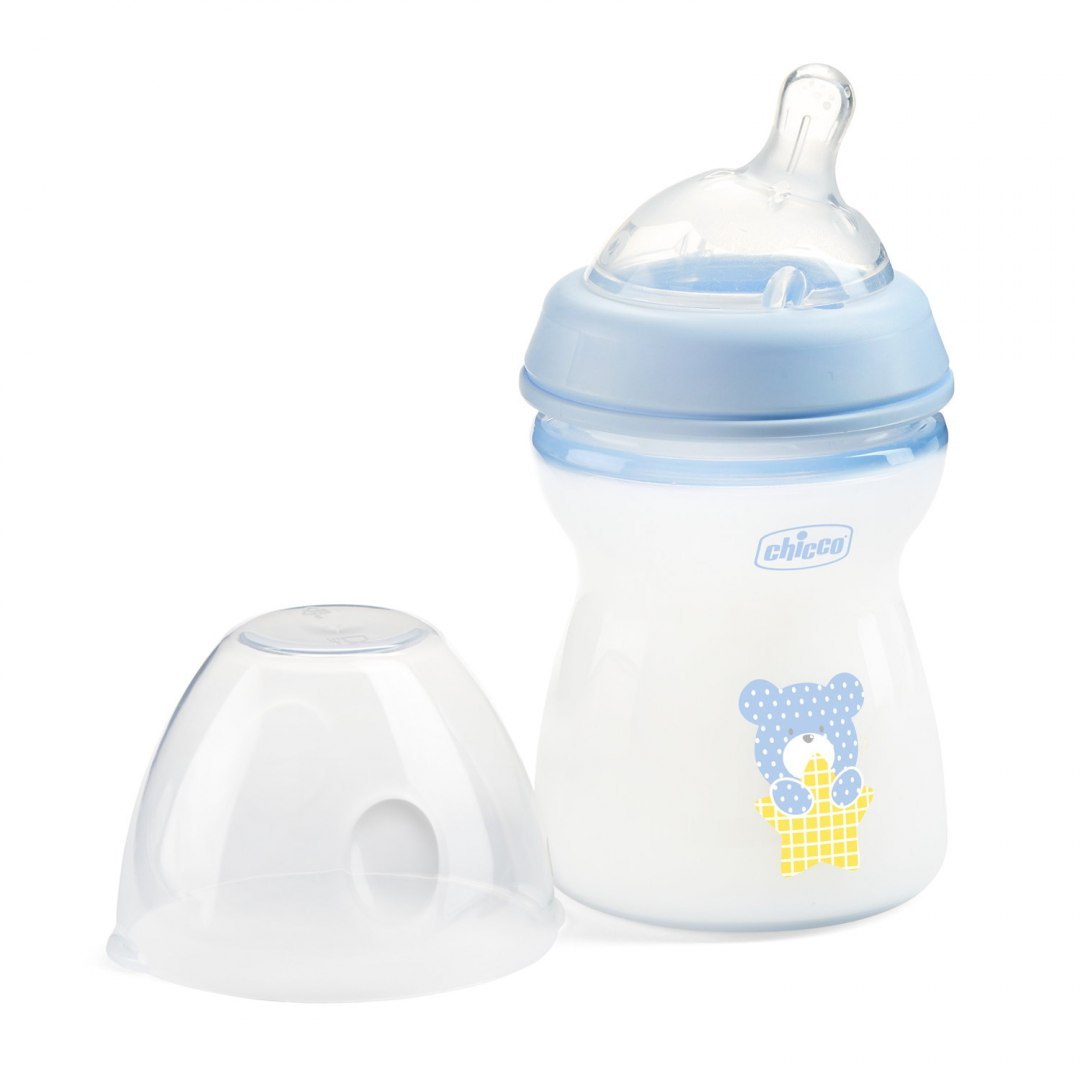 Chicco biberon Natural Feeling 250 ml cu tetina silicon 2m+