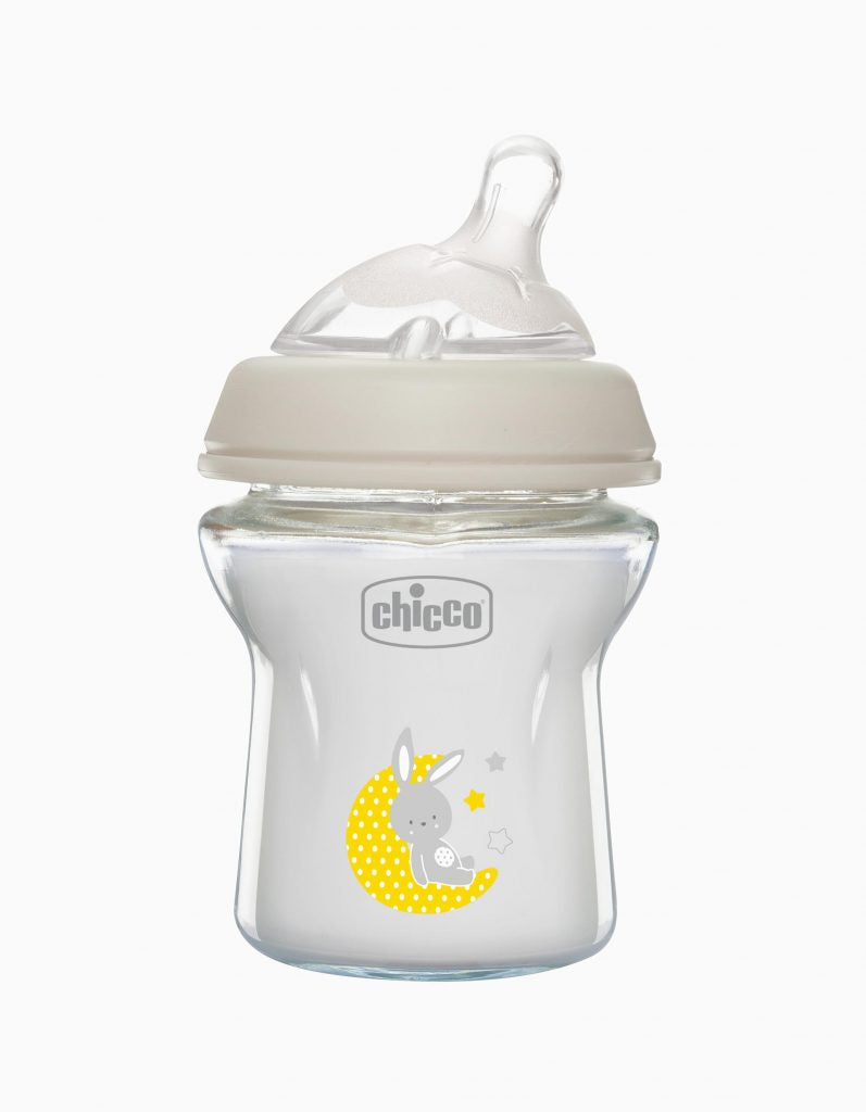 Chicco biberon Natural Feeling sticla 150 ml cu tetina silicon 0m+, Iepuras Imagine principală a produsului