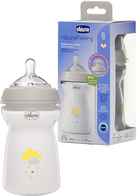 Chicco biberon Natural Feeling tetina silicon flux rapid 330 ml 6m+
