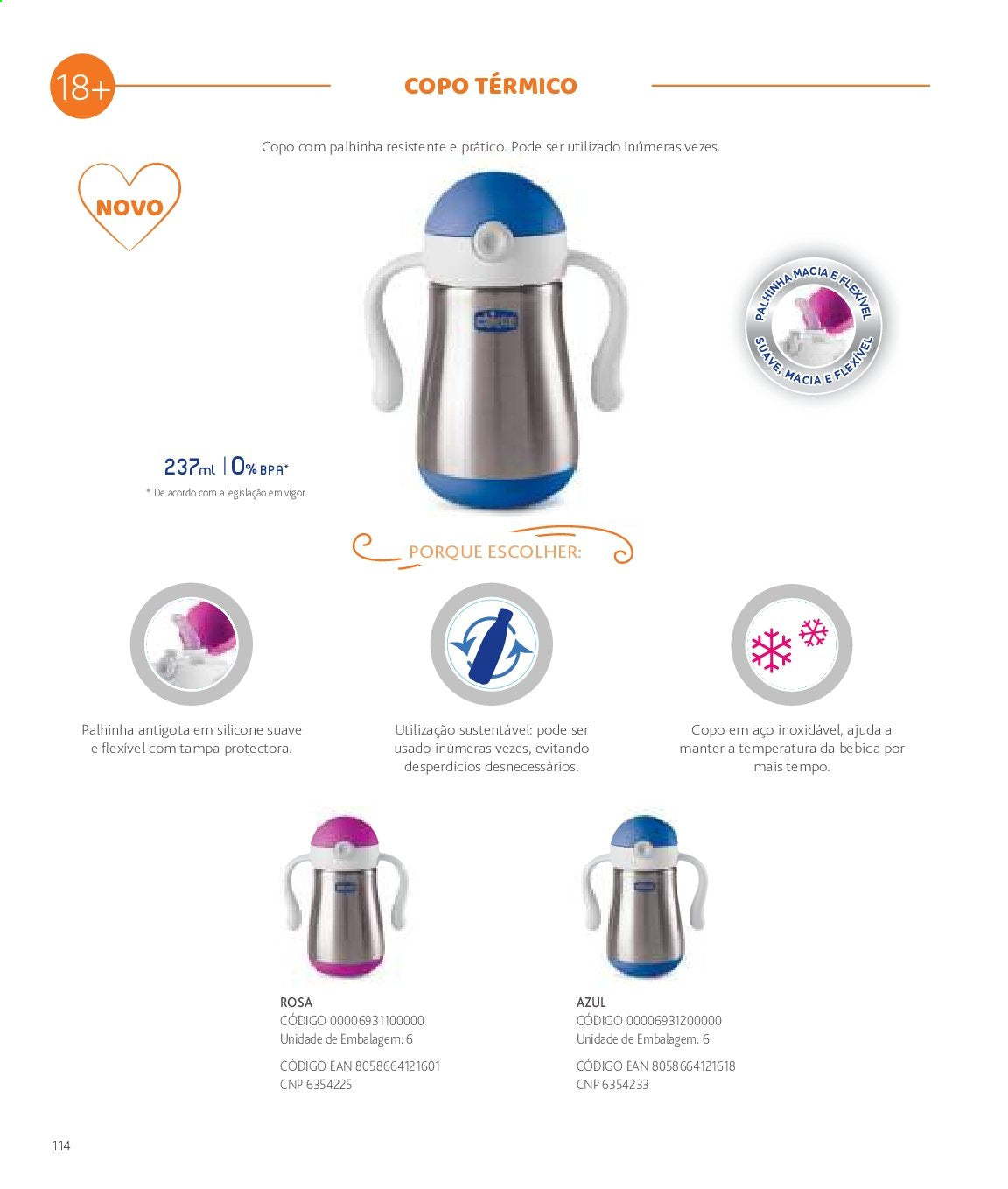 Chicco canita inox Power Cup termorezistenta cu pai si maner 04