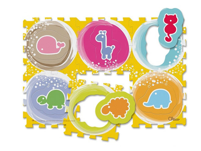 Chicco covor tip puzzle 93 x 62 cm pentru 12m+, Animale 01