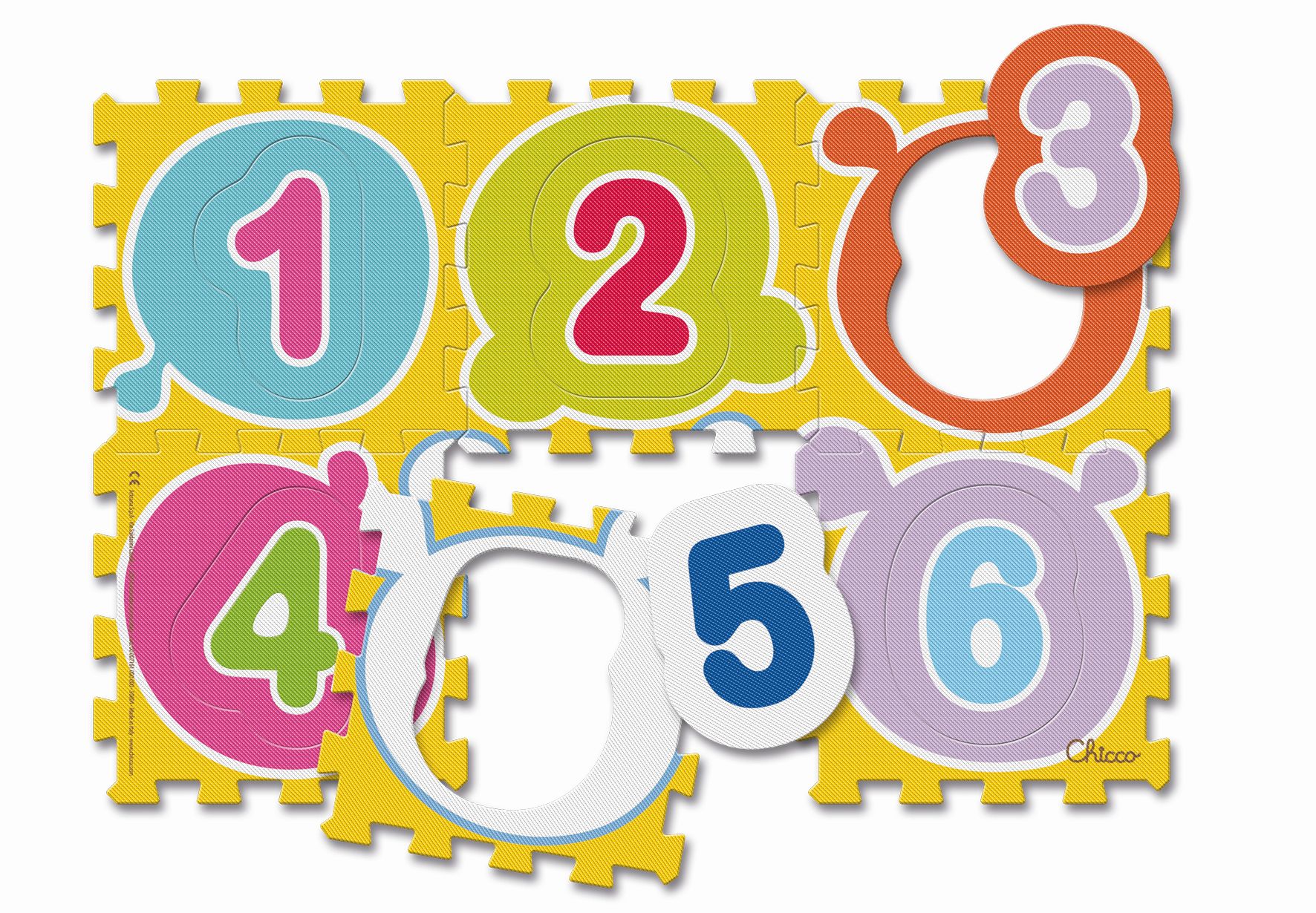 Chicco covor tip puzzle 93 x 62 cm pentru 12m+, Numere 71610 01 Imagine principală a produsului