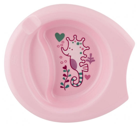 Chicco farfurie antiderapanta Easy Feeding Plate 6m+, Roz 01 Imagine principală a produsului