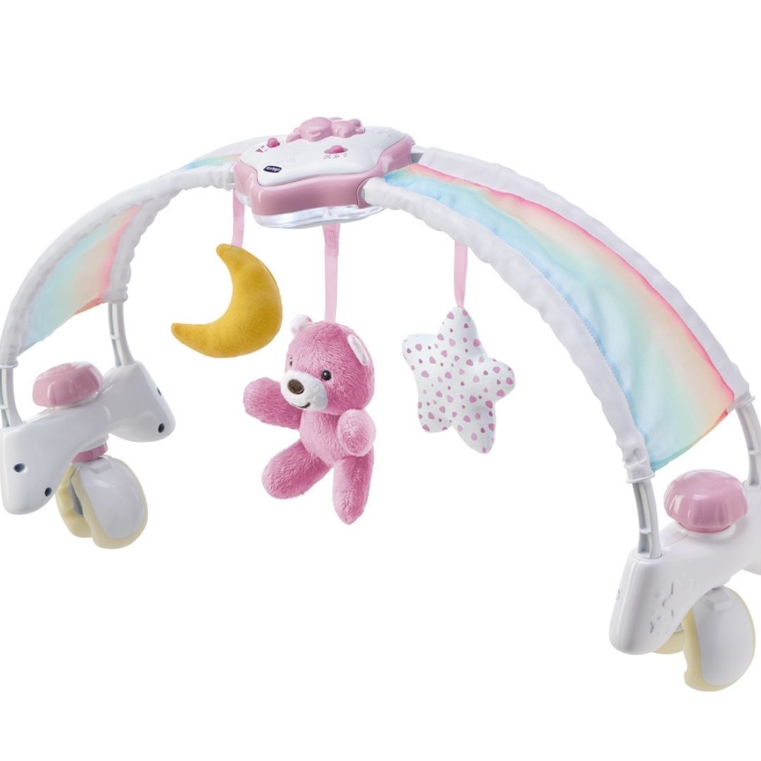 Chicco jucarie 2in1 arcada si lampa de veghe Rainbow Sky 0m+,  Pink