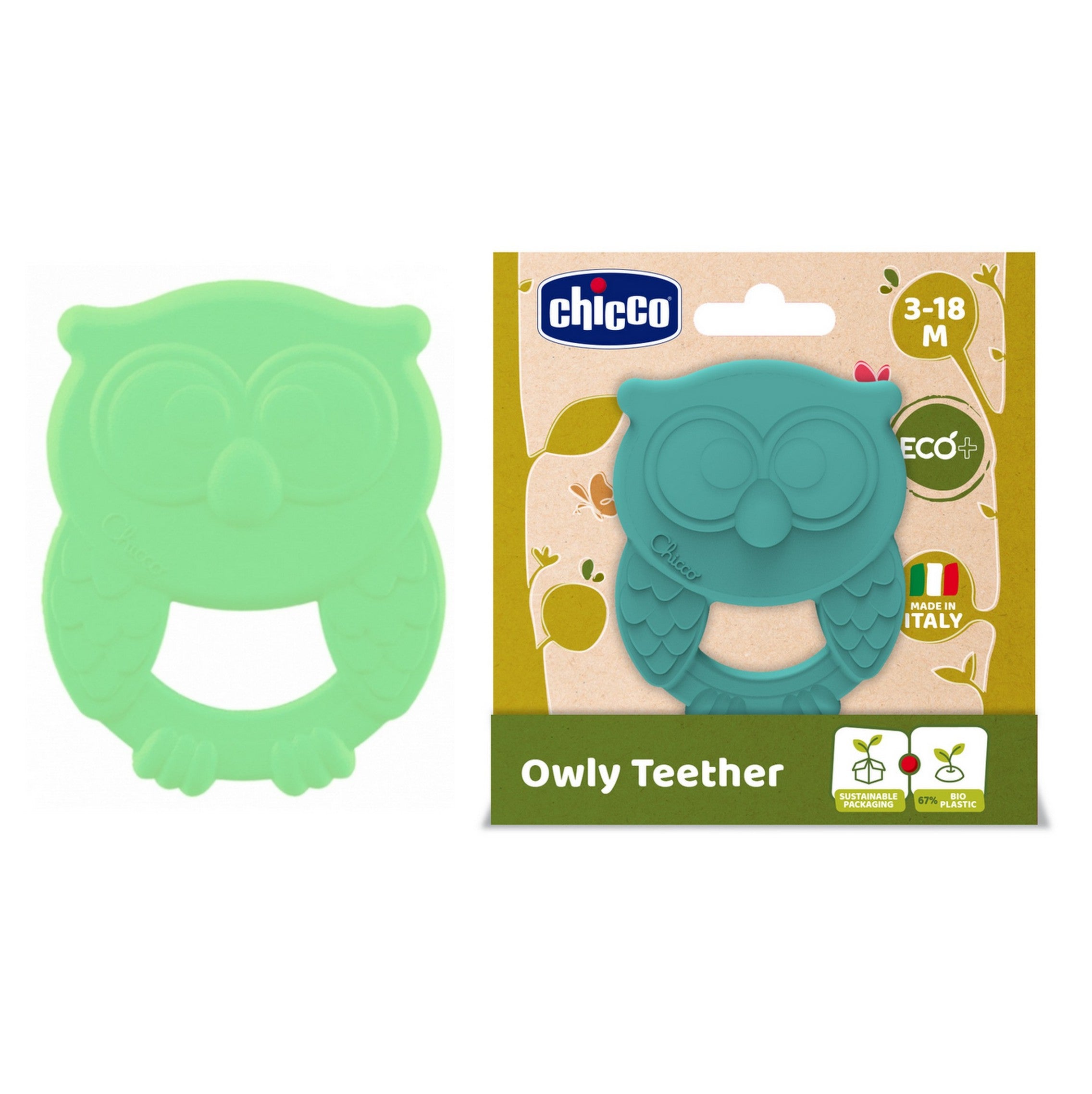 Chicco jucarie dentitie gingivala 3-18 luni, Bufnita Owly 104890 01 Imagine principală a produsului