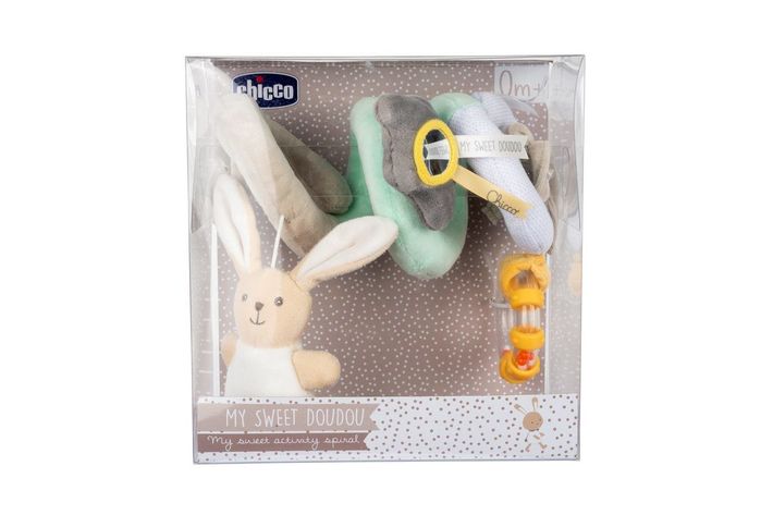 Chicco jucarie plus spirala pentru carucior, patut 0m+, Iepuras Imagine secundară a produsului