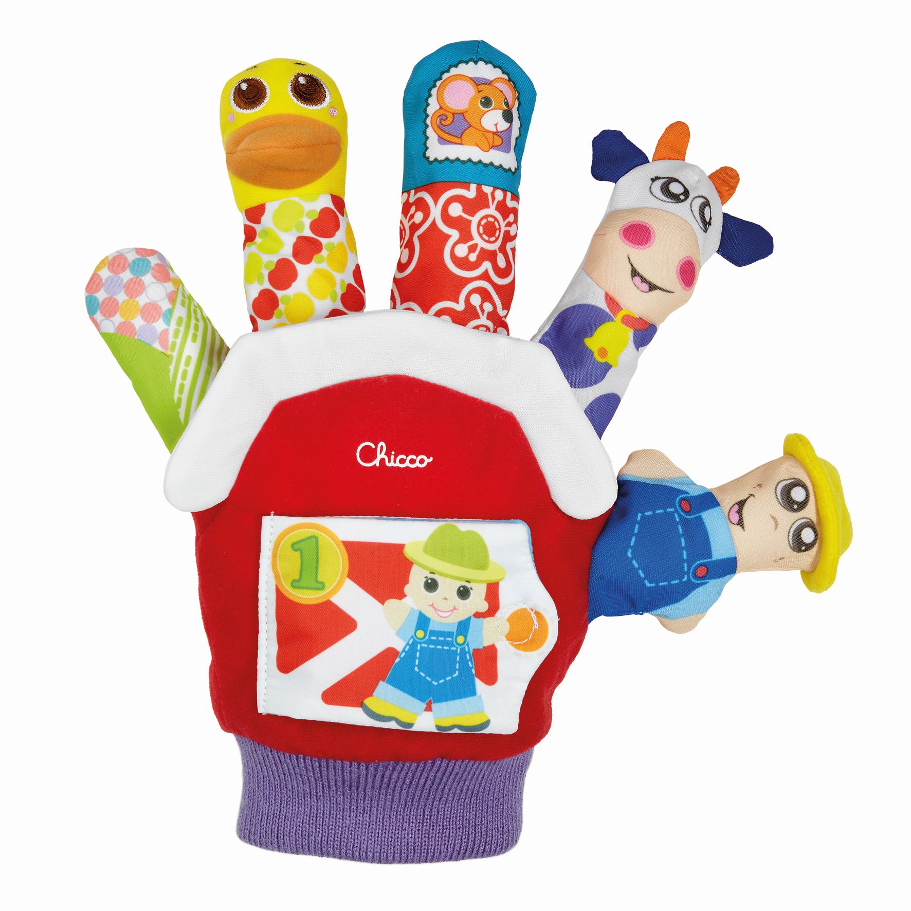 Chicco Manusa cu marionete 3-24 luni, Ferma de animale 01 Imagine principală a produsului