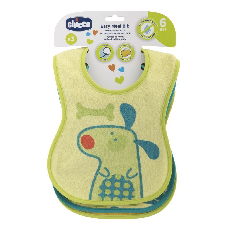 Chicco set bavete 3 piese Easy Meal 6m+, Neutru.01 Imagine principală a produsului