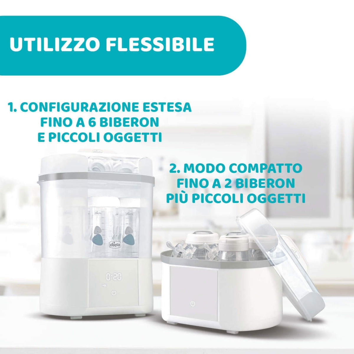 Chicco sterilizator electric digital cu uscator biberoane 0m+