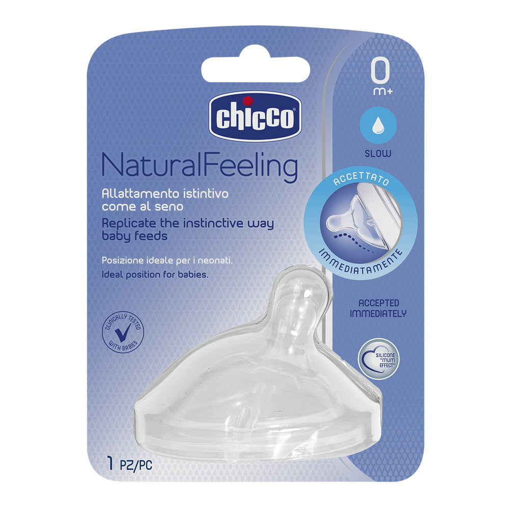 Chicco tetina silicon Natural Feeling flux lent 0m+