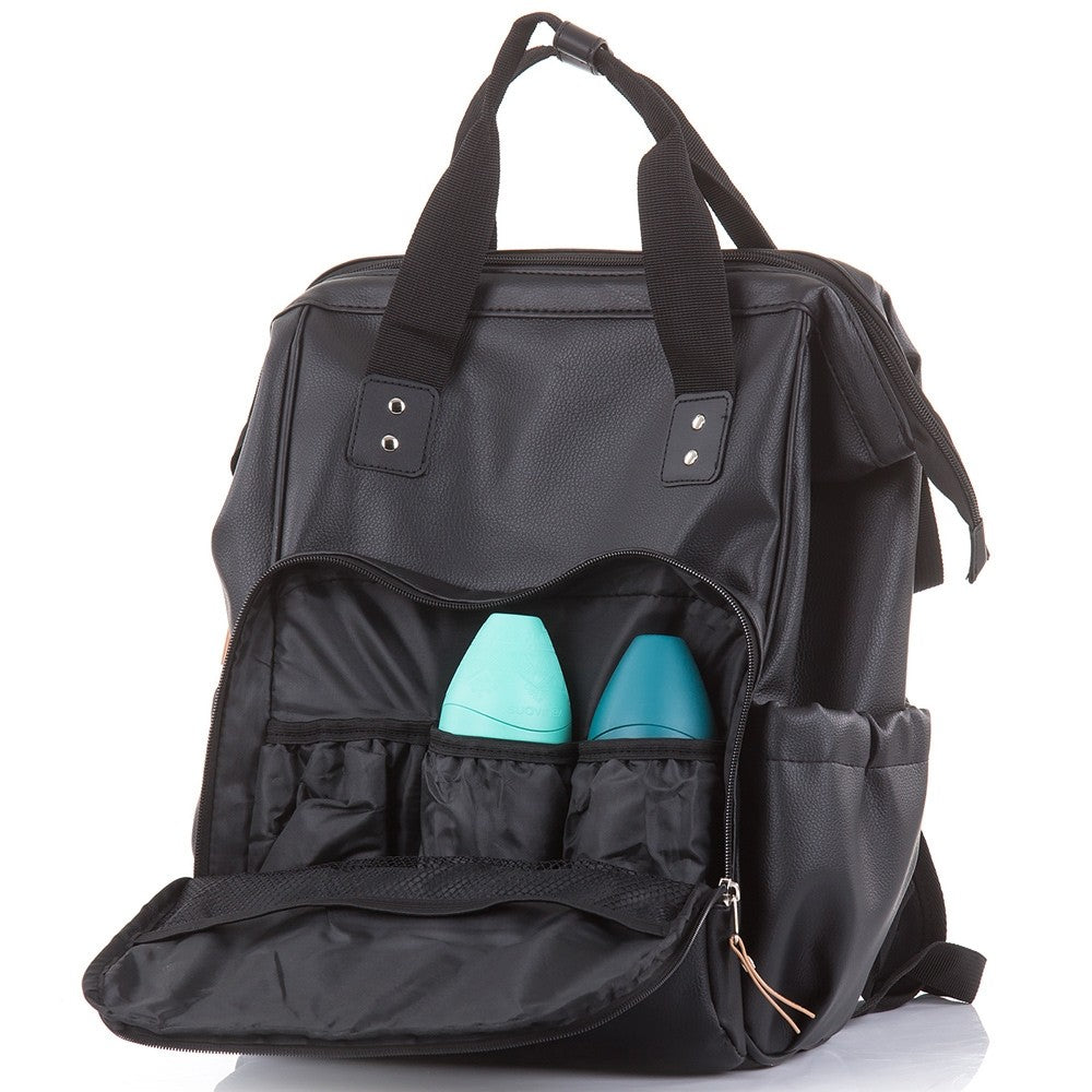 Chipolino geanta mamici tip rucsac, Black leather Imagine secundară a produsului