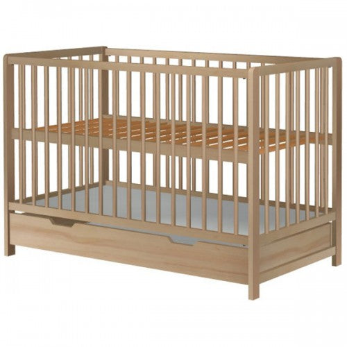 Patut din lemn cu sertar Dominic 120x60 cm Natur  01