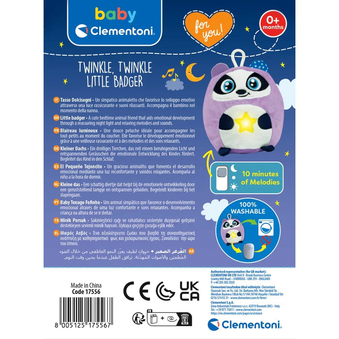 Clementoni Baby jucarie plus muzicala is lampa de veghe Twinkle Twinkle 0m+ Little Badger