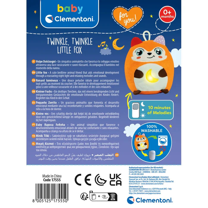 Clementoni Baby jucarie plus muzicala is lampa de veghe Twinkle Twinkle 0m+ Little Fox