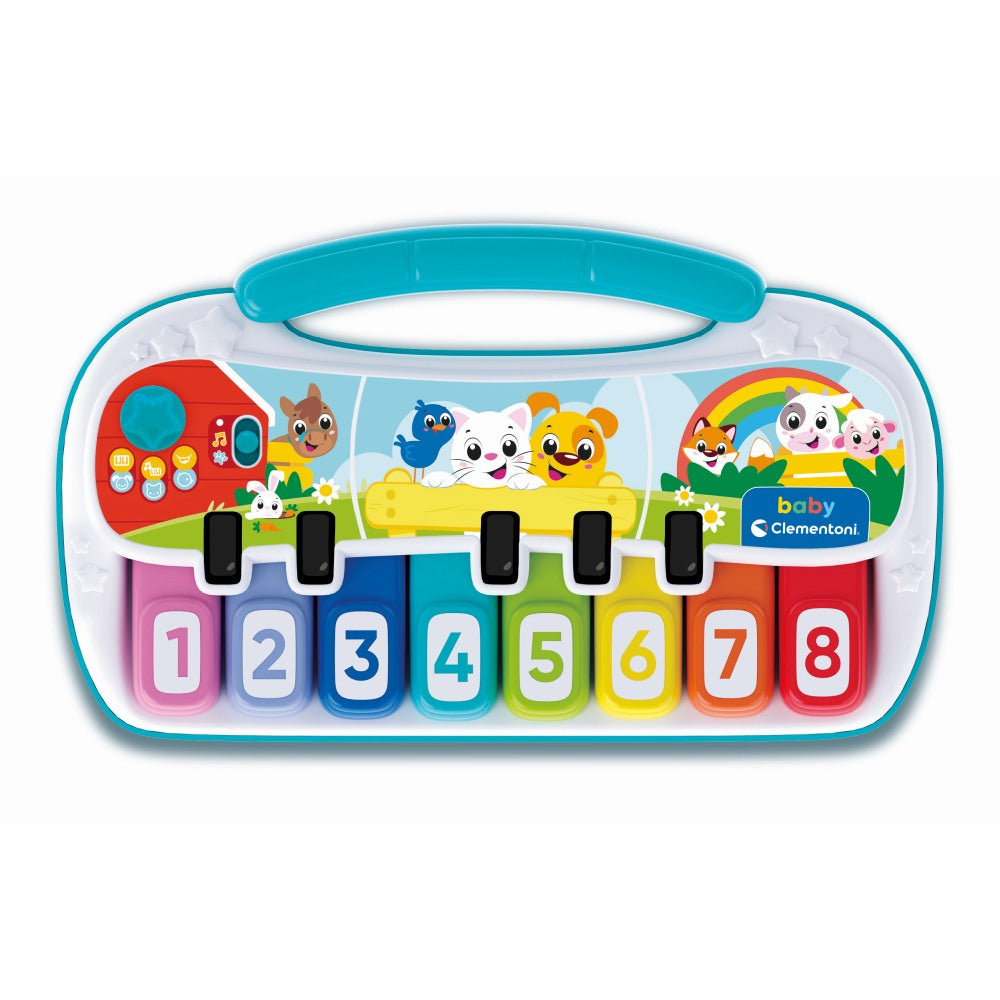 Clementoni Baby Pian interactiv cu 8 note muzicale 18m+ Animals Imagine principală a produsului