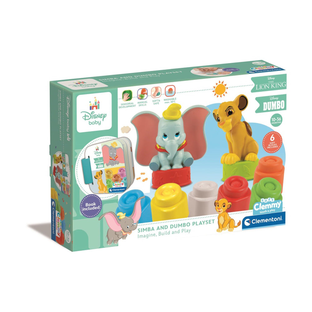 Clementoni Soft Clemmy Disney baby Set 6 blocuri moi Simba si Dumbo 10-36 luni Imagine principală a produsului